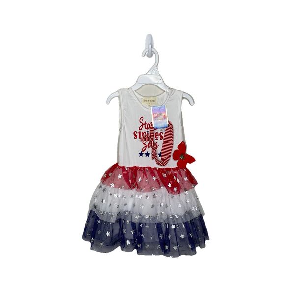 Btween Toddler Girls Stars Stripes Patriotic Party & Summer Holiday Dress 4T - Picture 1 of 5